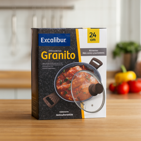 Olla Excalibur 24 cm con tapa | Cocina práctica y duradera